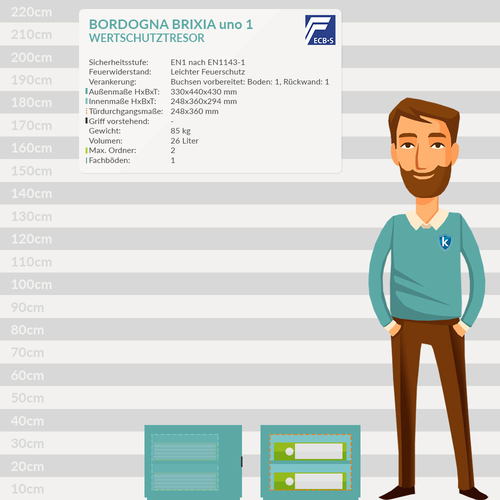 Bordogna BRIXIA uno 1 Wertschutztresor