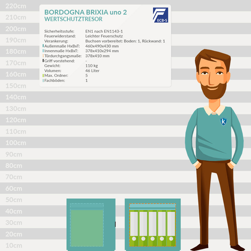 Bordogna BRIXIA uno 2 Wertschutztresor