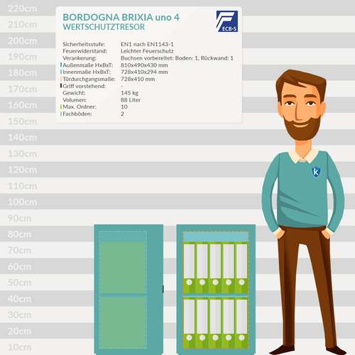 Bordogna BRIXIA uno 4 Wertschutztresor